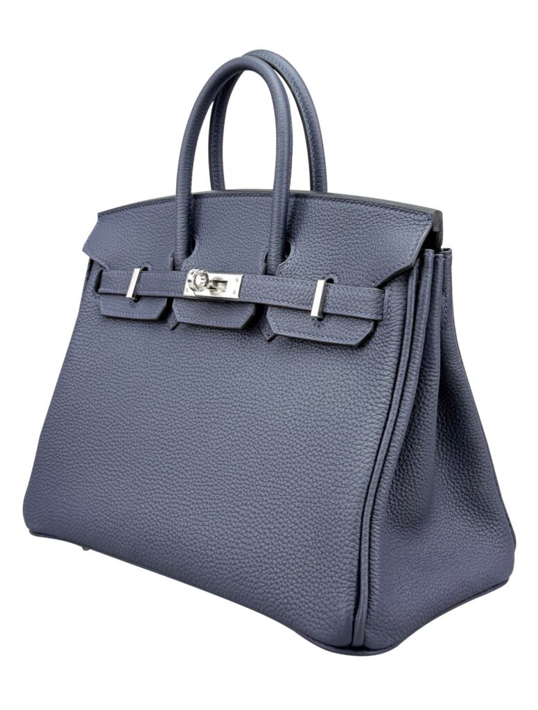 Hermes Birkin 25 Retourne Togo Blue Nuit Palladium Hardware K Stamp 2025