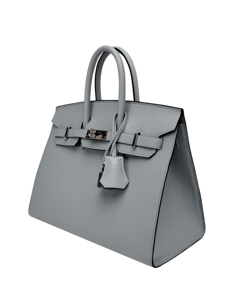 Hermes Birkin 25 Sellier Epsom Blue Glacier Palladium Hardware W Stamp 2025