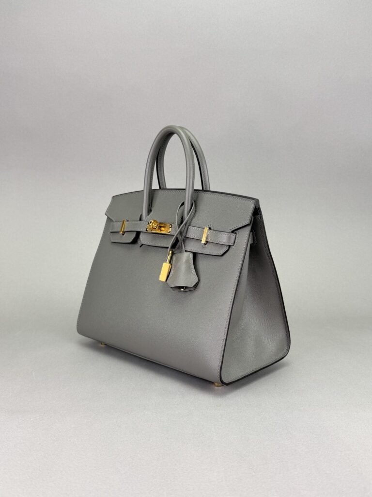 Hermes Birkin 25 Sellier Madame Gris Meyer Gold Hardware W Stamp 2024