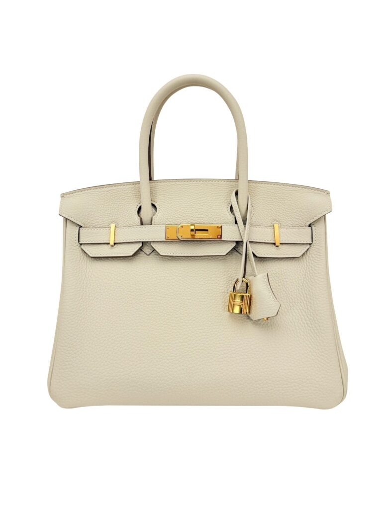 HERMES Birkin 30 Retourne Togo Craie Rose Gold Hardware Z Stamp