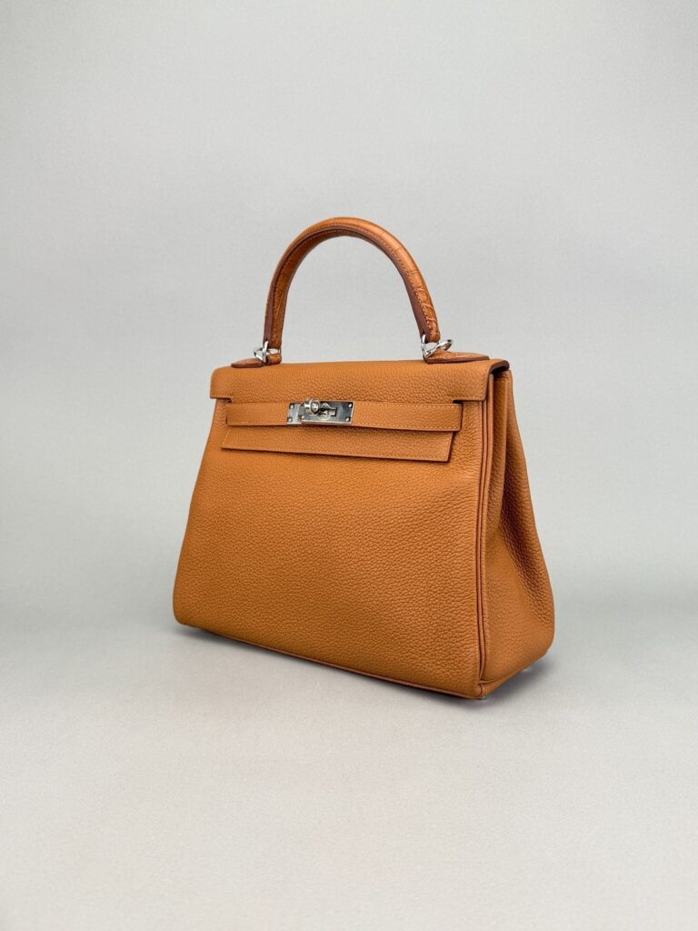 Hermes Kelly 28 Togo Touch Alligator Gold Palladium Hardware Preowned Y Stamp