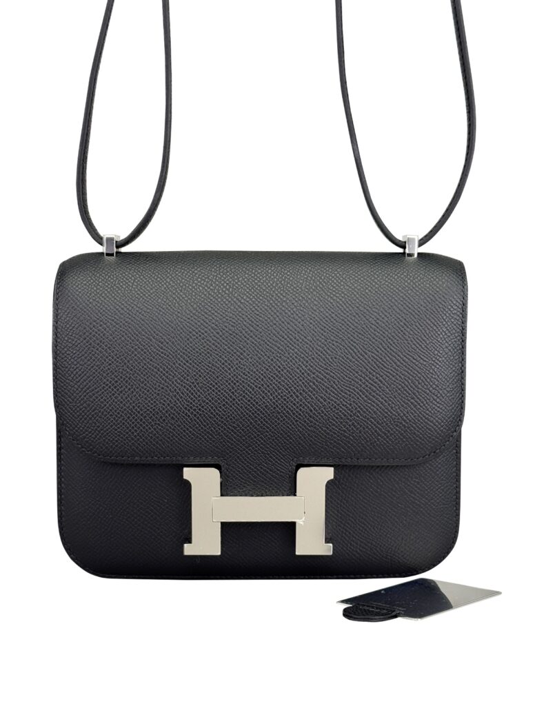 Hermes Mini Constance 18 Sellier Epsom Black/Noir Palladium Hardware K Stamp