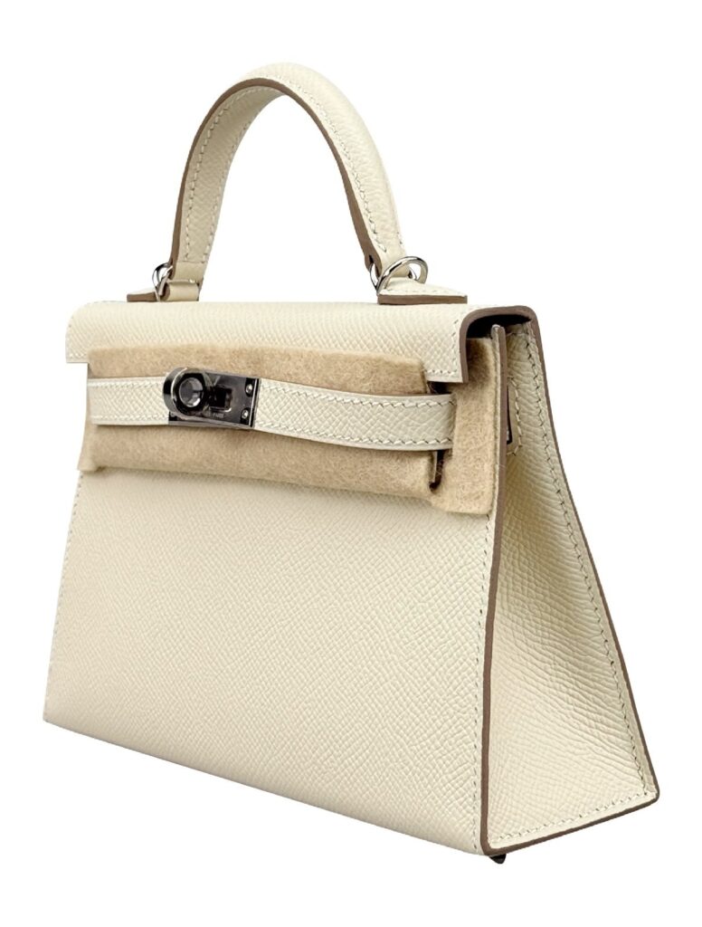 Hermes Mini Kelly 20 Epsom HSS Craie Inside Black Palladium Hardware K Stamp