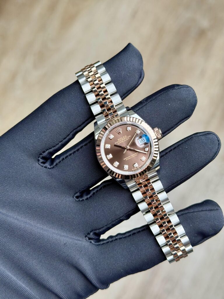 Rolex Datejust 28 Chocolate Brown Diamond Fluted Jubilee 2026 Unworn 279171
