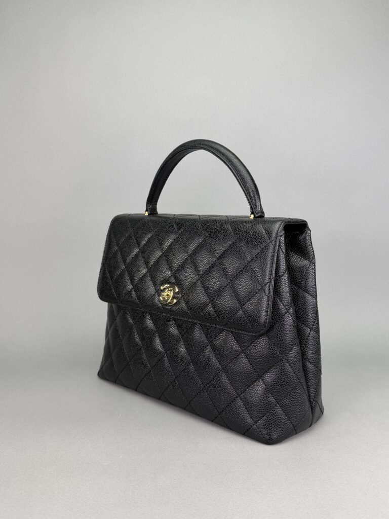 Chanel Matelasse Top Black Caviar Gold Hardware Preowned
