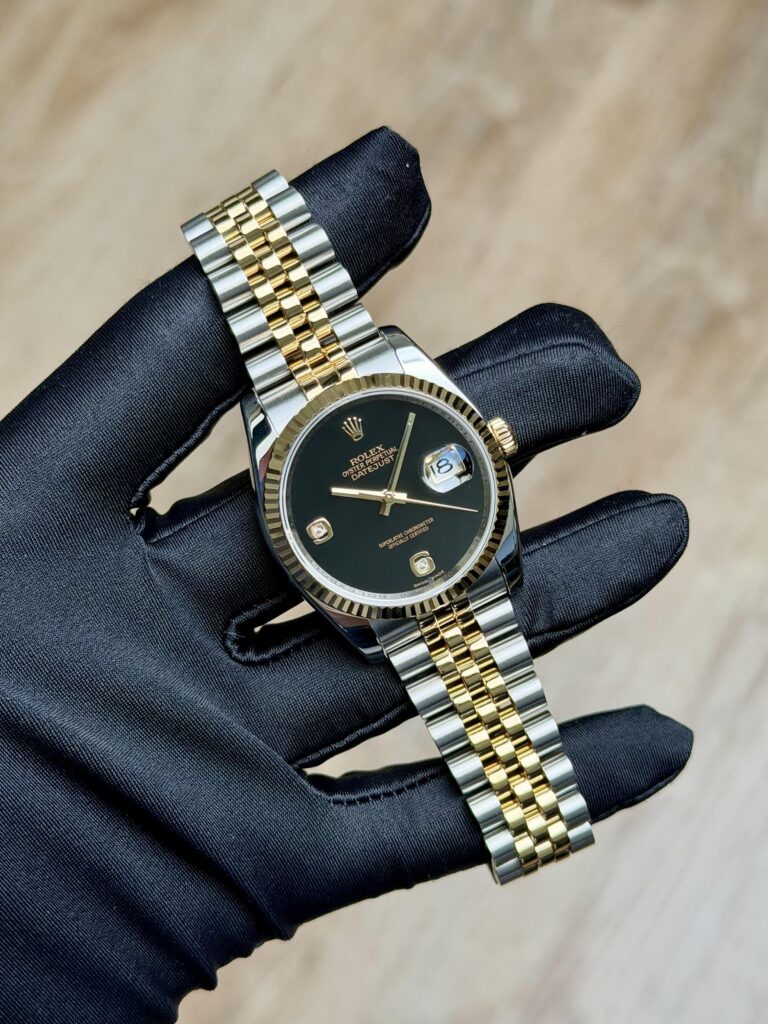 Rolex Datejust 36 Black Onyx Diamond Fluted Jubilee Preowned 2012 116233