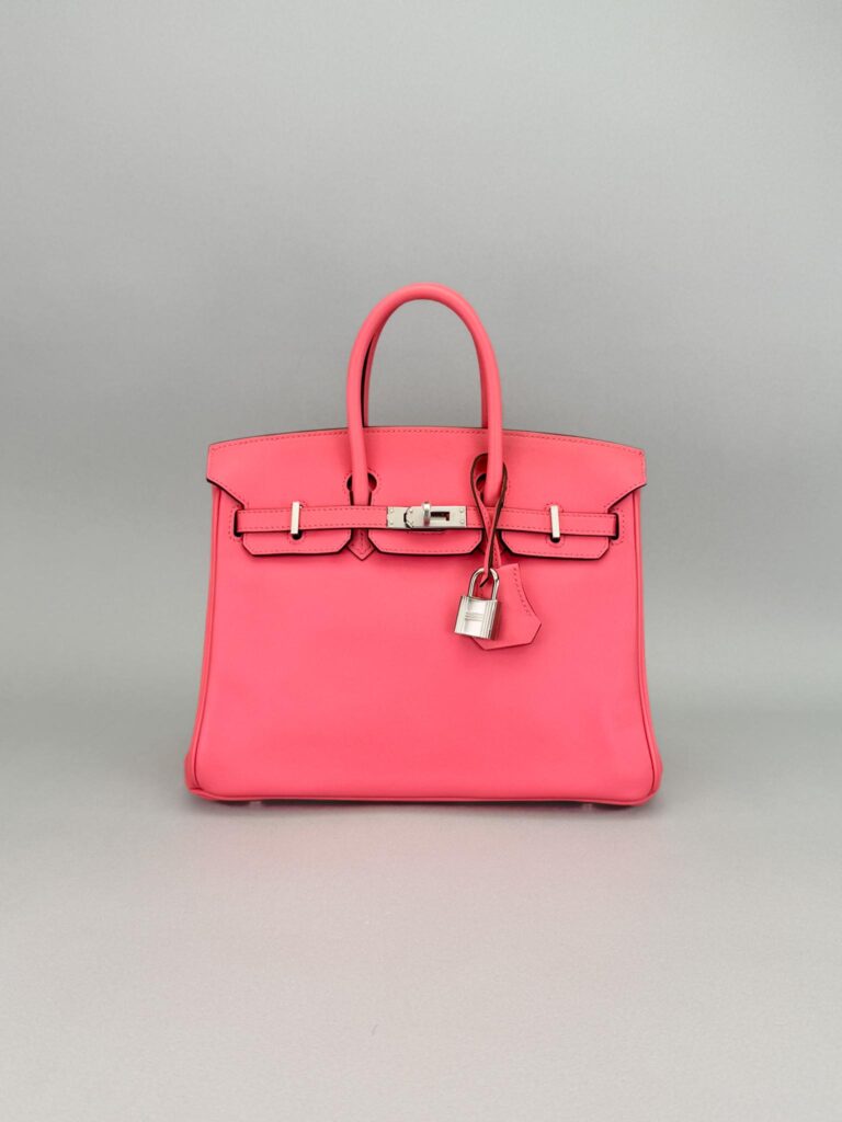 Hermes Birkin 25 Swift Rose Lipstick Palladium Hardware Preowned A Stamp
