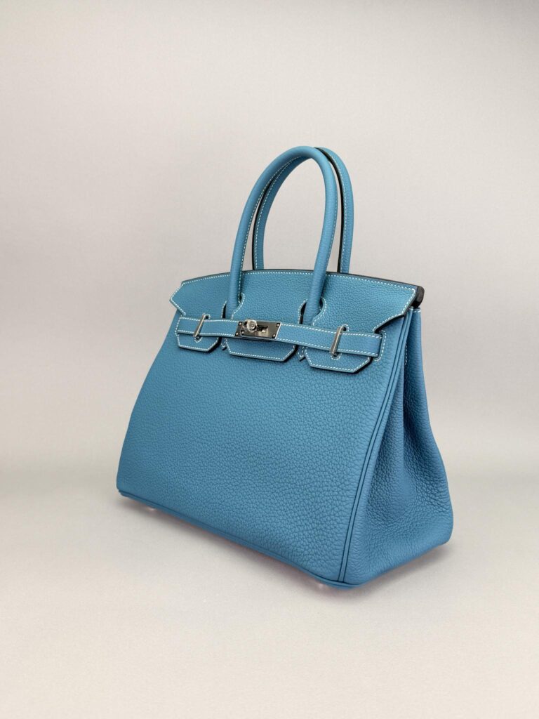 Hermes Birkin 30 Retourne Togo New Blue Jean Palladium Hardware K Stamp 2025