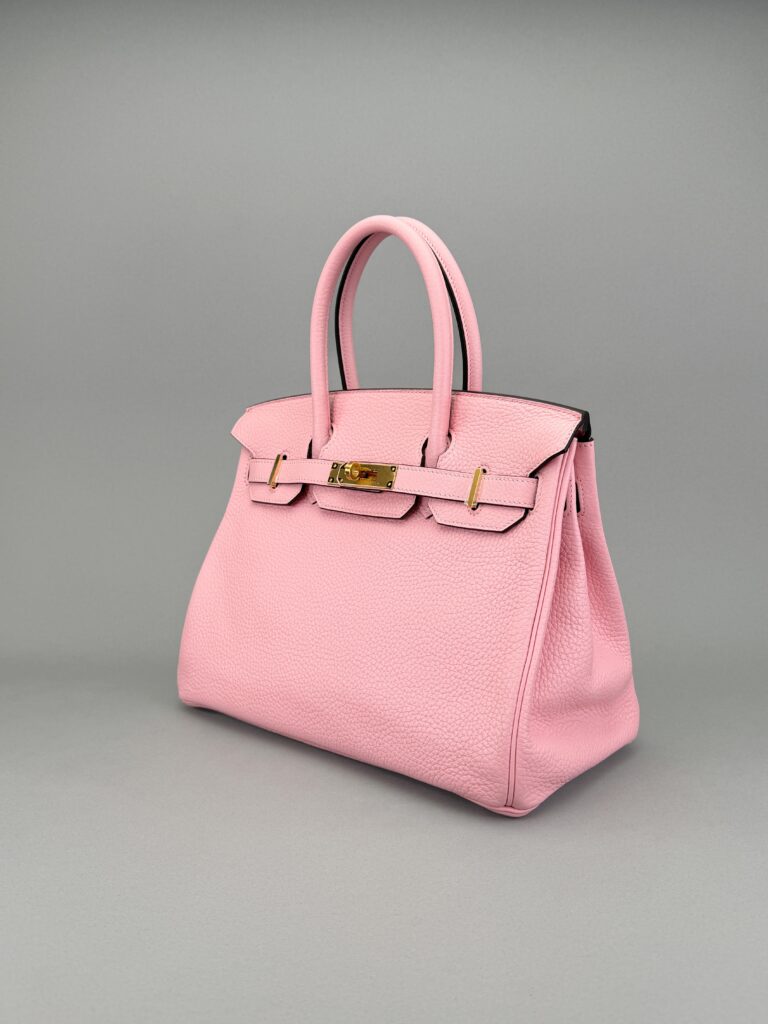 Hermes Birkin 30 Retourne Clemence Rose Sakura Gold Hardware Preowned T Stamp