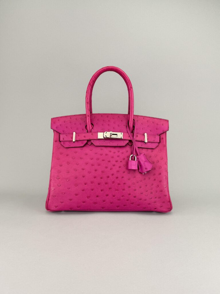 Hermes Birkin 30 Ostrich Magnolia Palladium Hardware Preowned A Stamp