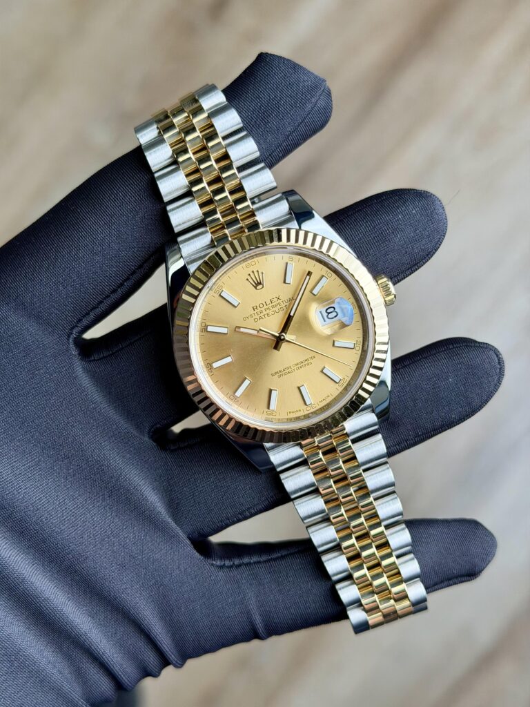 Rolex Datejust 41 Champagne Index Fluted Jubilee Preowned 2017 126333
