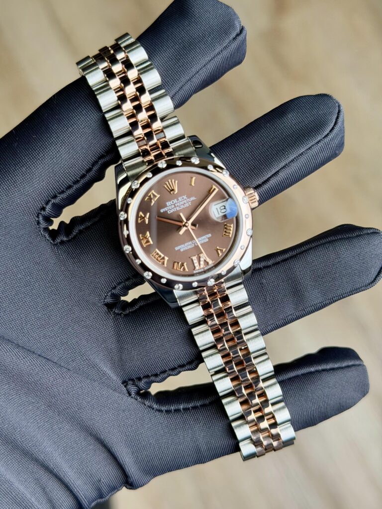 Rolex Datejust 31 Chocolate Roman Diamond VI Domed Jubilee Preowned 2011 178341