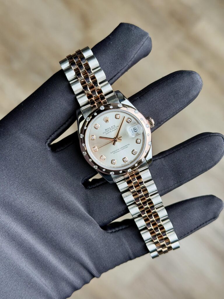 Rolex Datejust 31 Silver Diamond Domed Jubilee Preowned Open Date 178341