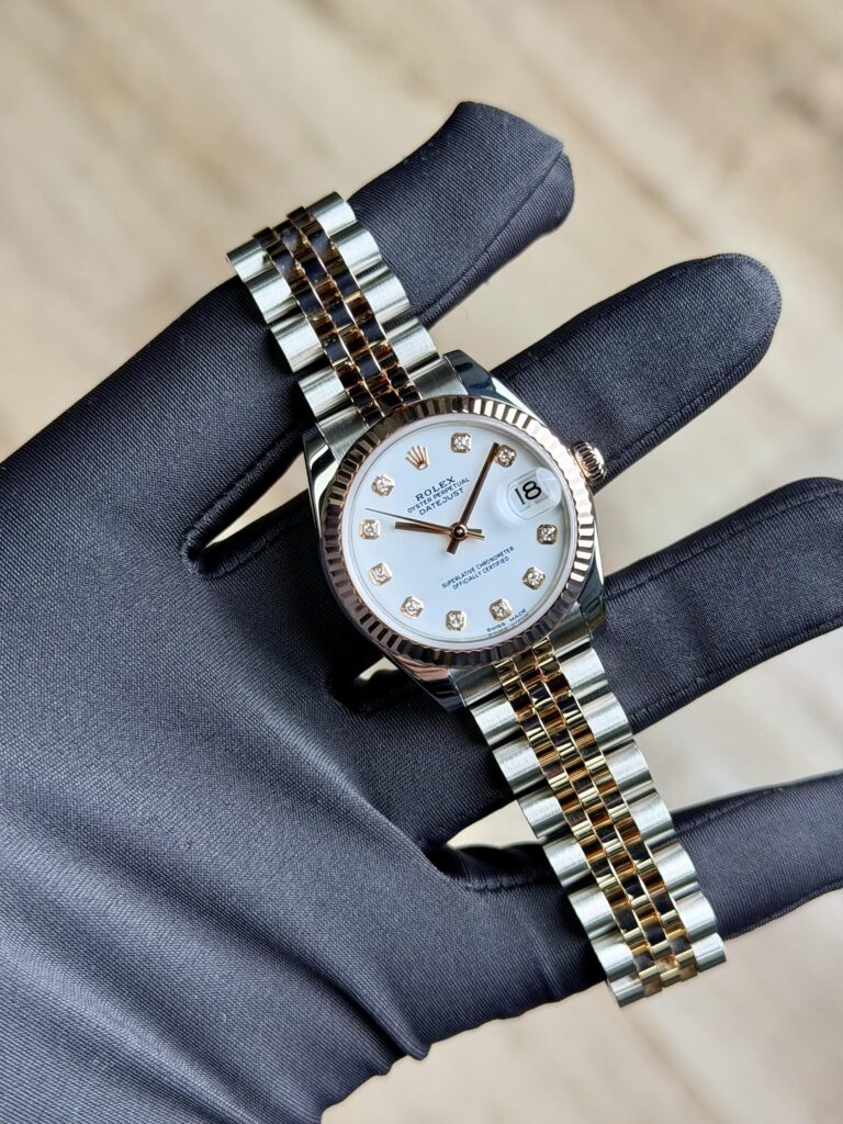 Rolex Datejust 31 White Diamond Fluted Jubilee Preowned 2020 178271