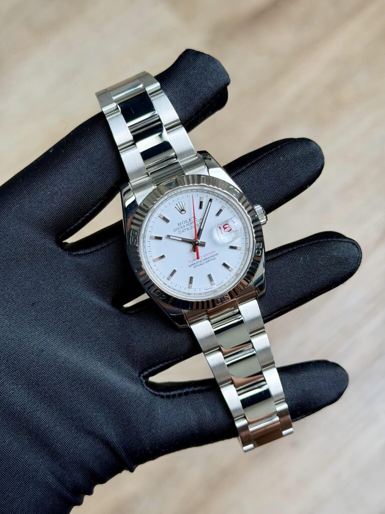 Rolex Datejust 36 Turn-o-graph White Index Fluted Oyster Preowned 2011 116264