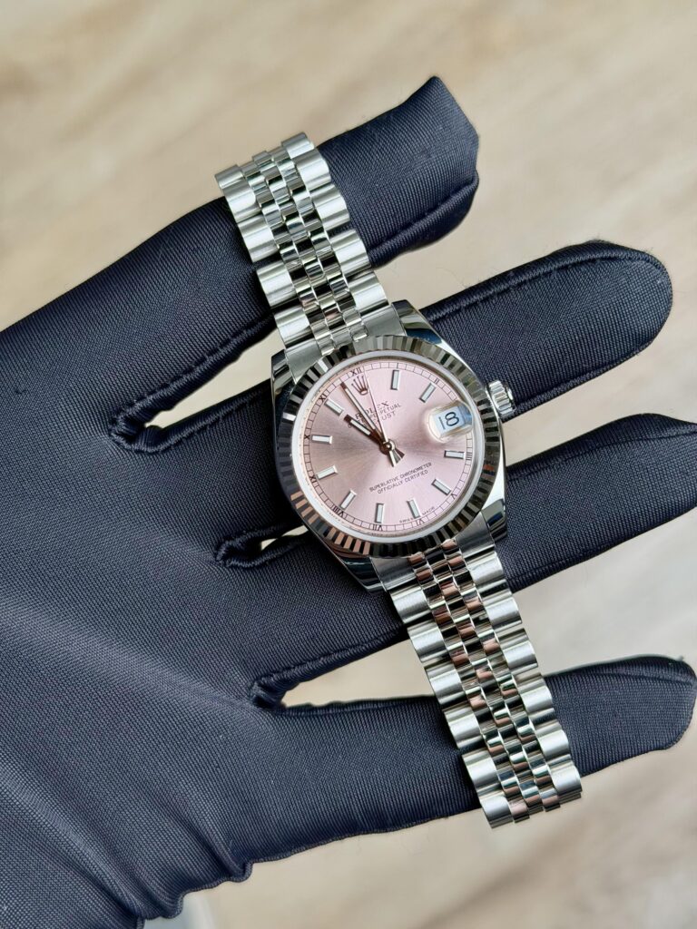 Rolex Datejust 31 Pink Index Fluted Jubilee Preowned 2014 178274