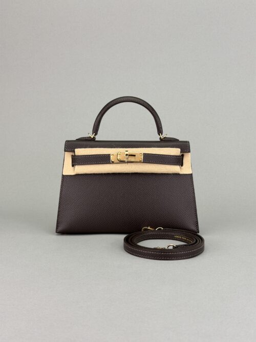 HERMES Mini Kelly 20 Sellier Epsom Bai Brun Permabrass Hardware G 2026