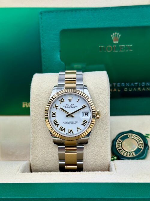 Rolex Datejust 31 White Roman Fluted Oyster 2026 Unworn 278273