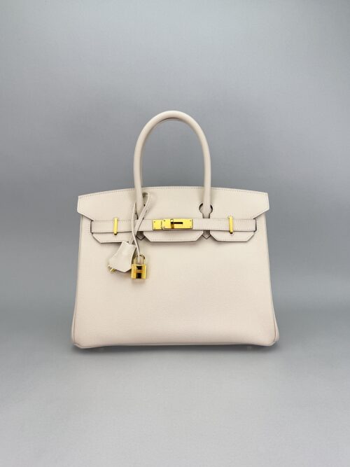Hermes Birkin 30 Retourne Epsom Craie Gold Hardware Preowned Z Stamp 2021