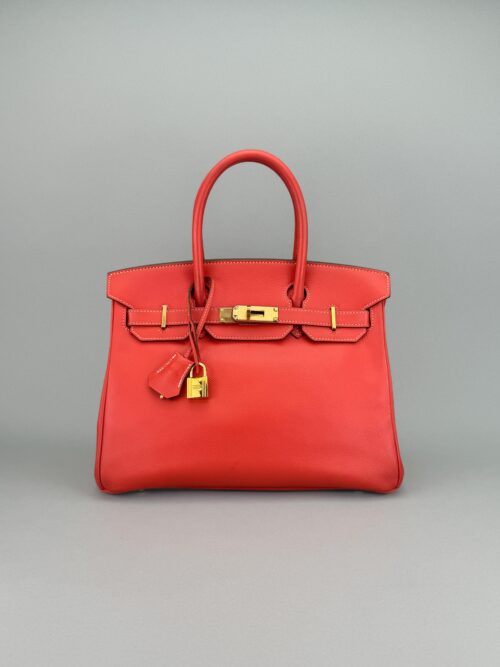 Hermes Birkin 30 Epsom Rose Jaipur inside Gold Gold Hardware Preowned Square P