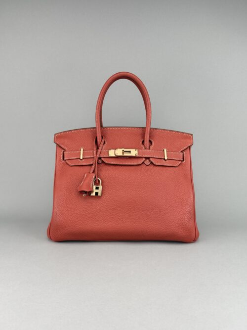 Hermes Birkin 30 Retourne Togo Terre Battue Gold Hardware Preowned Square O