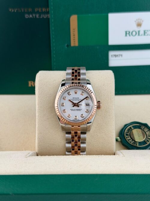 Rolex Datejust 26mm 2014 White Diamond Fluted Jubilee Preowned 179171