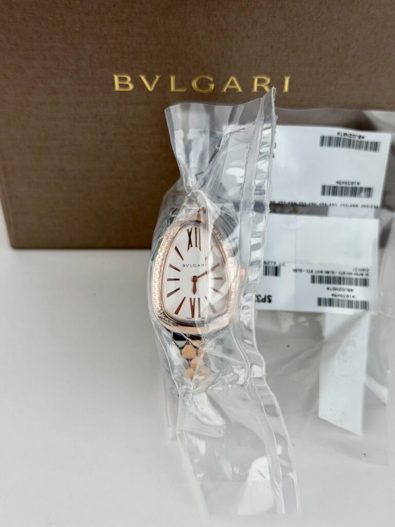 BVLGARI Serpenti Seduttori UNWORN 2026 33mm White Steel/Rose Gold Diamond 103945