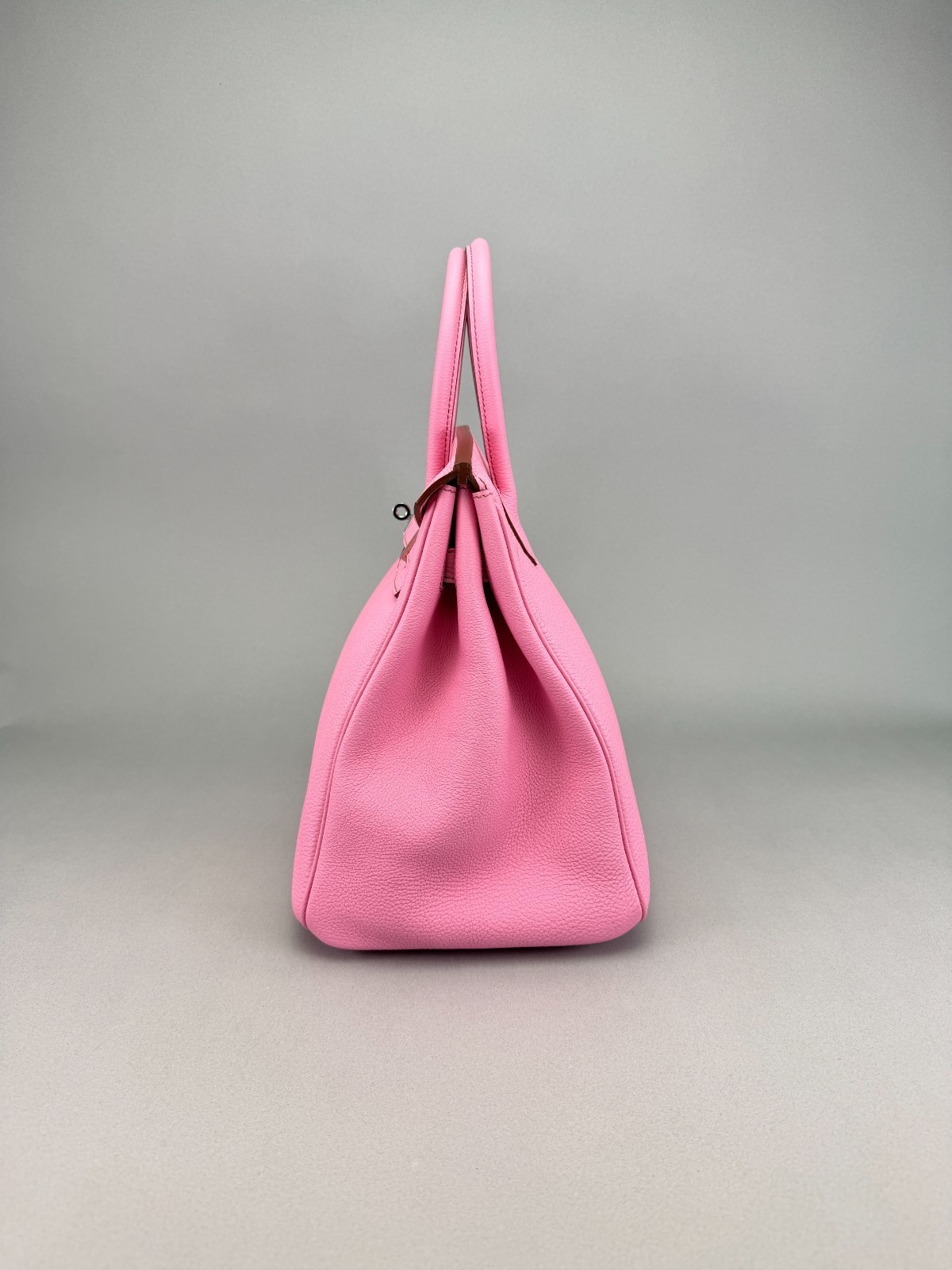 Hermes Birkin 35 Clemence Pink Bubblegum Palladium Hardware Preowned Square O