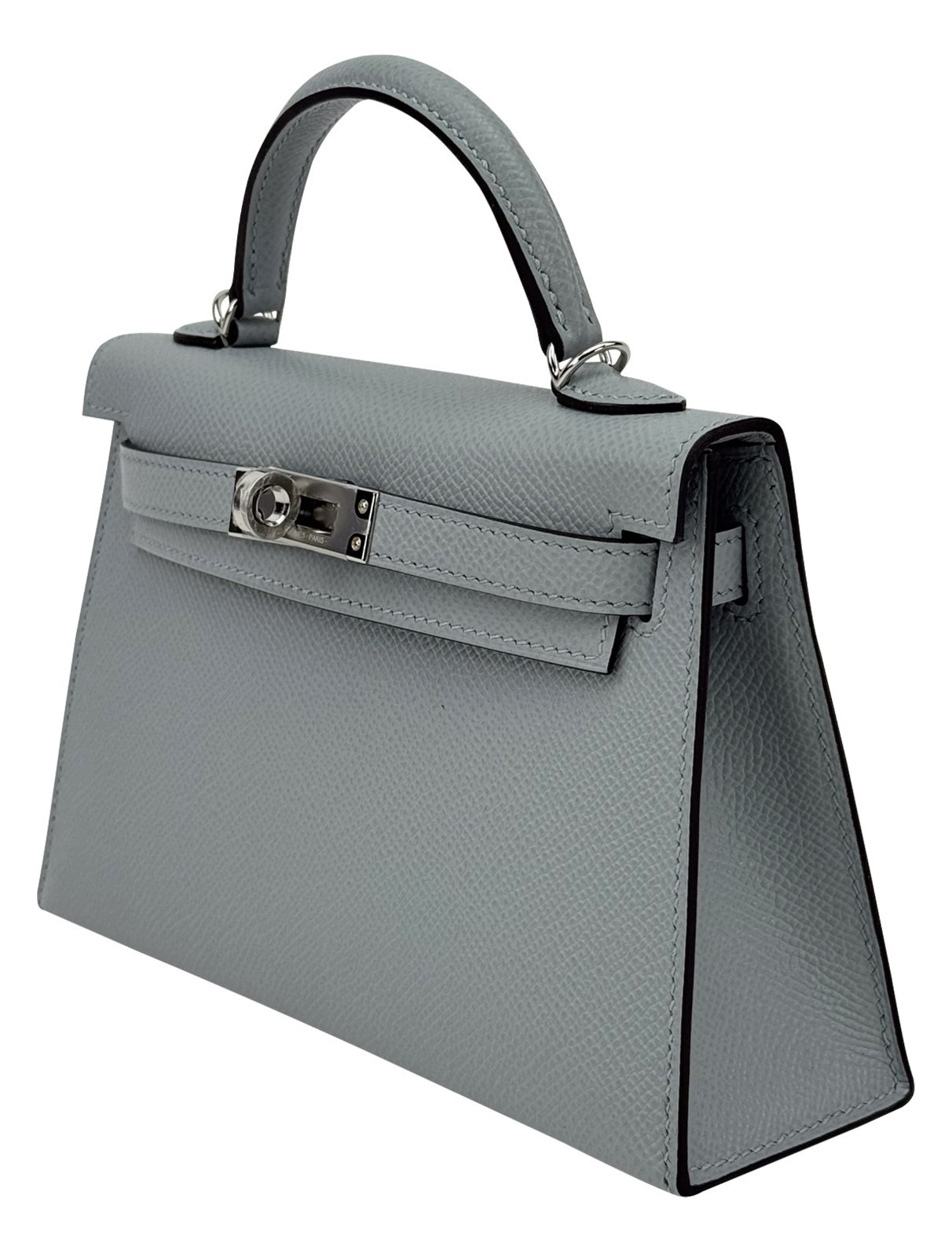 Hermes Mini Kelly 20 Sellier Epsom Blue Glacier Palladium Hardware Preowned W