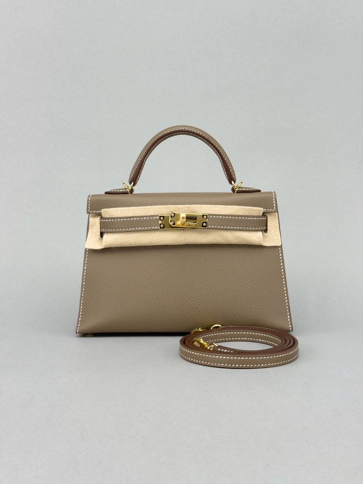Hermes Mini Kelly II 20 Sellier Epsom Etoupe Gold Hardware K Stamp 2025