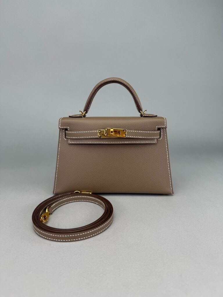 Hermes Mini Kelly II 20 Sellier Epsom Etoupe Gold Hardware Z Stamp 2021
