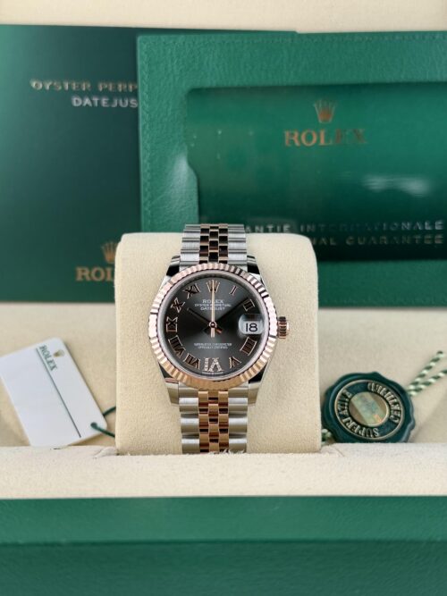 Rolex Datejust 31mm UNWORN 2026 Rhodium Grey Roman Diamond Fluted Jubilee 278271