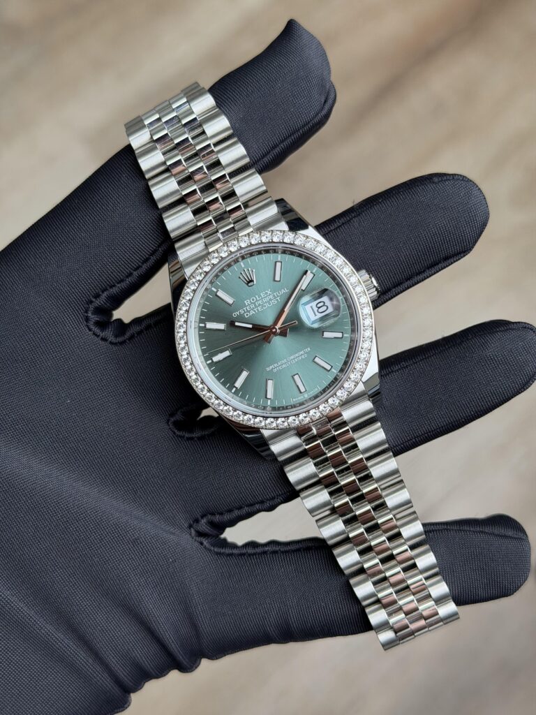 Rolex Datejust 36mm UNWORN 2026 Mint Green Index Diamond Bezel Jubilee 126284RBR