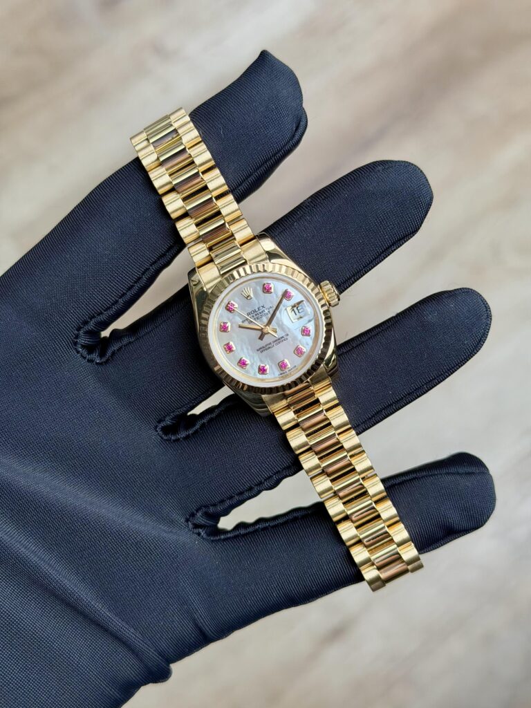 Rolex Datejust 26mm 2012 MOP Pearl Ruby Fluted President Preowned 179178