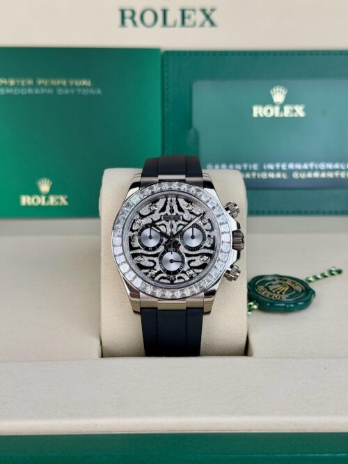 Rolex Daytona Eye of Tiger Diamond Bezel Oysterflex Preowned 2021 116589TBR