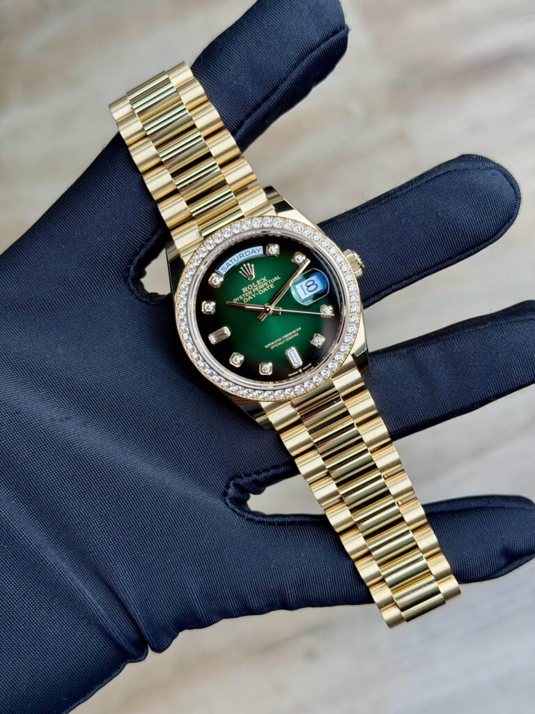 Rolex Day-Date 36 Green Ombre Diamond President 2026 Unworn 128348RBR