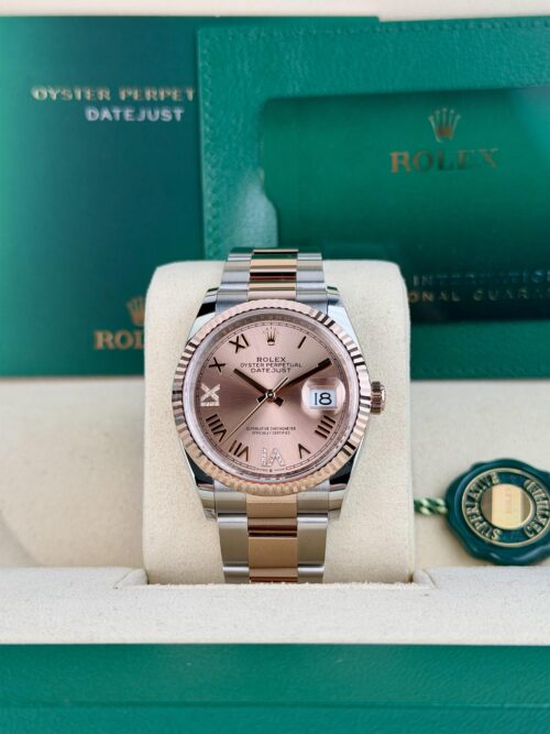 Rolex Datejust 36mm UNWORN 2026 Rose Pink Roman VIIX Diamond Oyster 126231