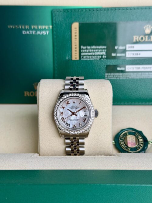 Rolex Datejust 26mm 2014 MOP Pearl Roman Diamond Bezel Jubilee Preowned 179384