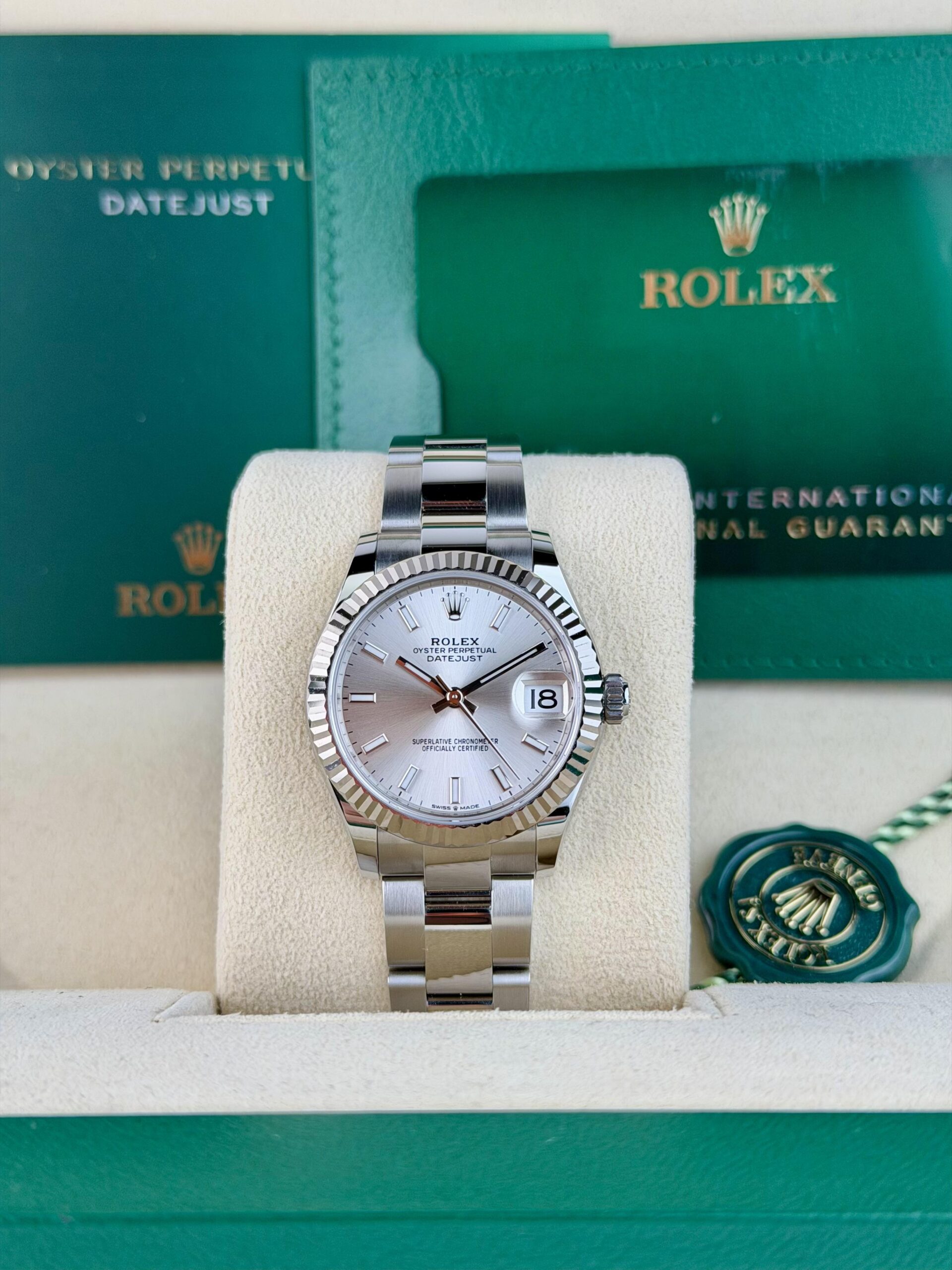 Rolex Datejust 31 Silver Index Fluted Oyster 2026 Unworn 278274