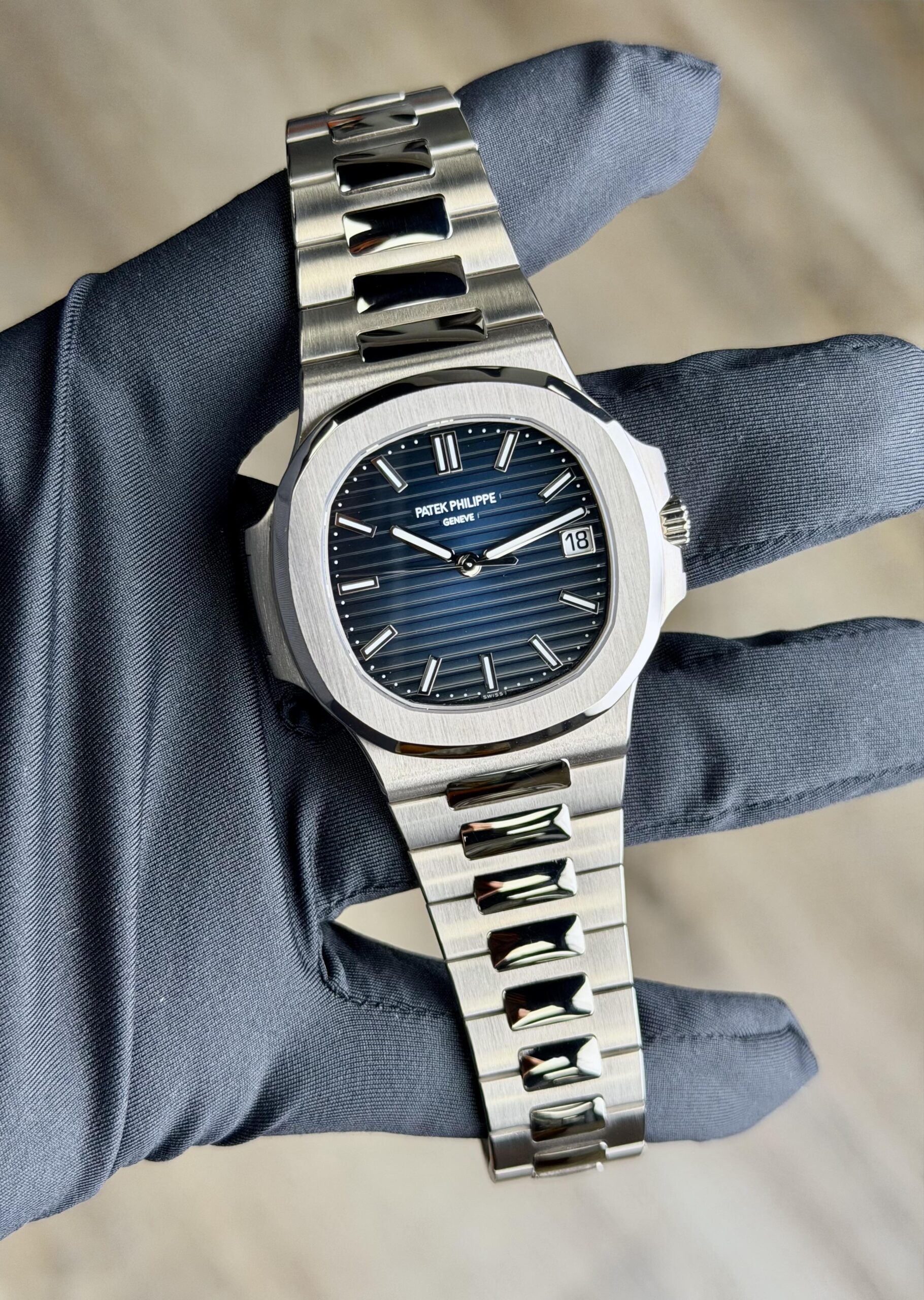 Patek Philippe Nautilus Blue Sunburst Index Preowned 2022 5811/1G-001