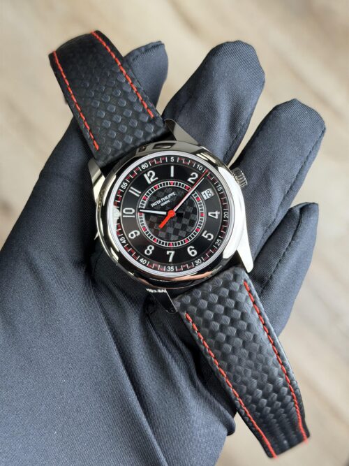 Patek Philippe Calatrava 2023 40mm Black/Red Arabic Strap 6007G-010