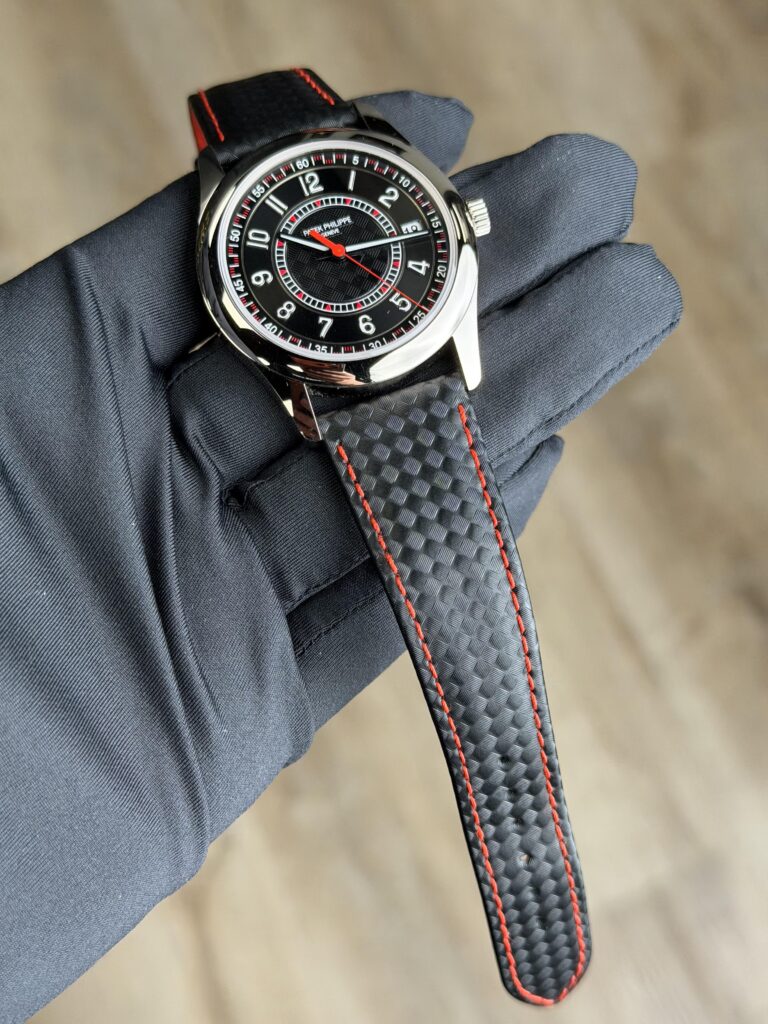 Patek Philippe Calatrava 2023 40mm Black/Red Arabic Strap 6007G-010