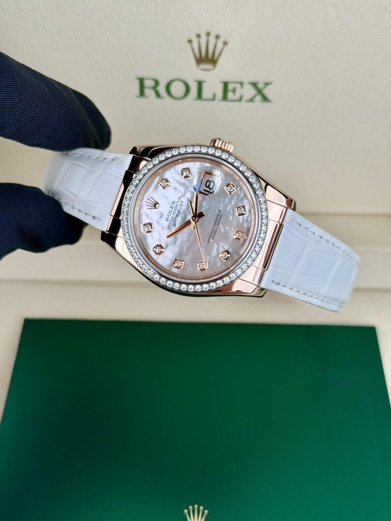 Rolex Datejust 36mm 2010 MOP Pearl Diamond Bezel Strap Preowned 116185