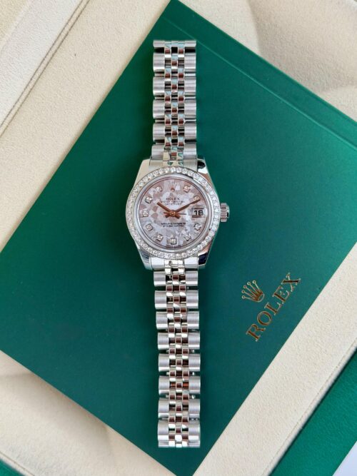 Rolex Datejust 26mm Silver Flakes Diamond Jubilee Preowned Watch&Box 179384