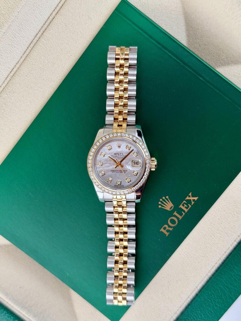 Rolex Datejust 26mm MOP Pearl Diamond Jubilee Preowned Watch&Box 179383