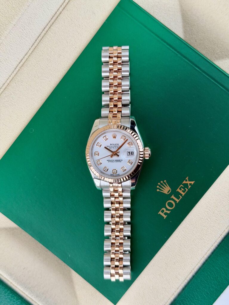 Rolex Datejust 26mm 2014 White Diamond Fluted Jubilee Preowned 179171