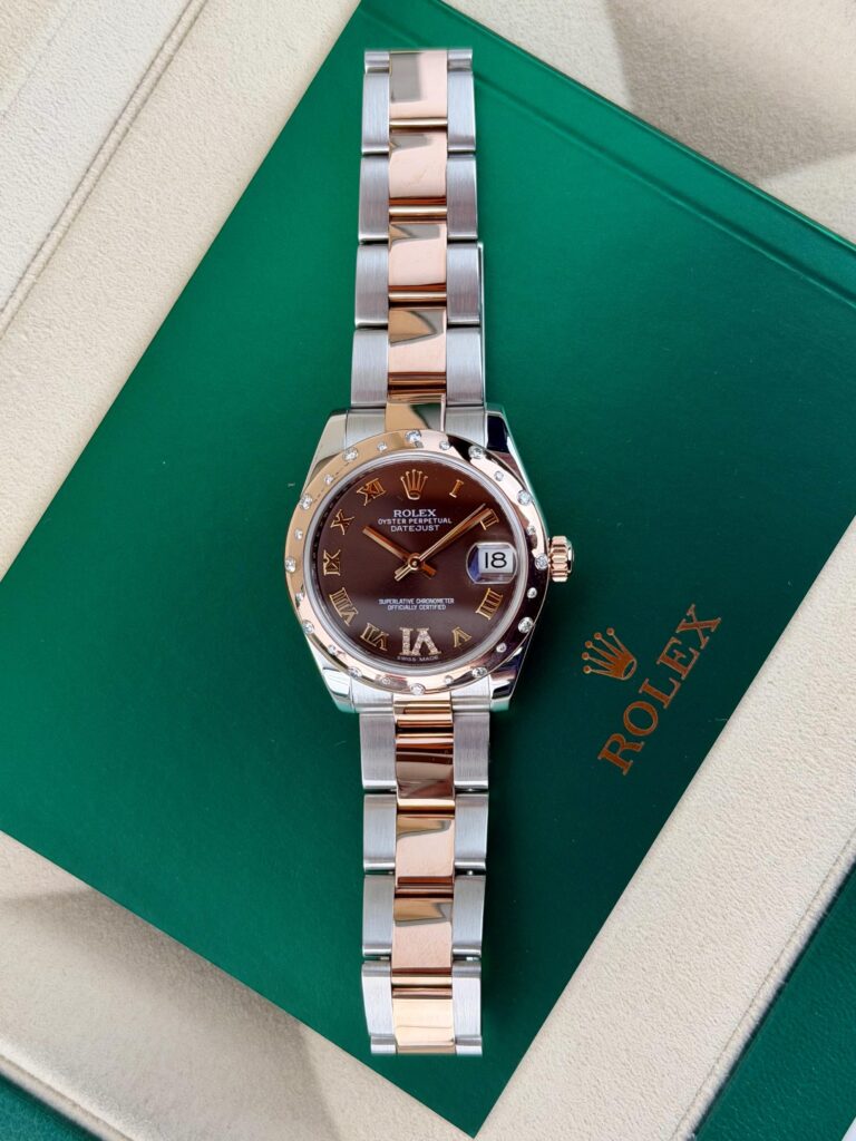 Rolex Datejust 31mm 2012 Chocolate Brown Roman Diamond VI Oyster Preowned 178341