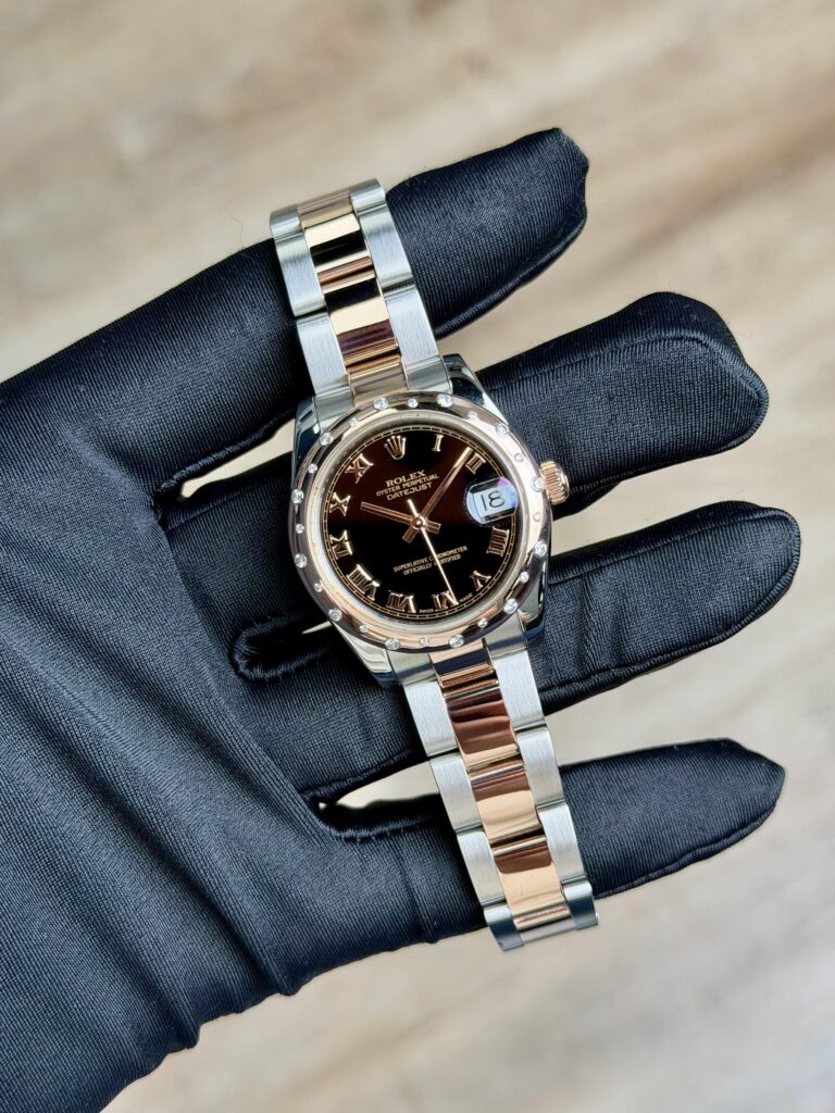 Rolex Datejust 31mm 2012 Black Roman Domed Oyster Preowned 178341