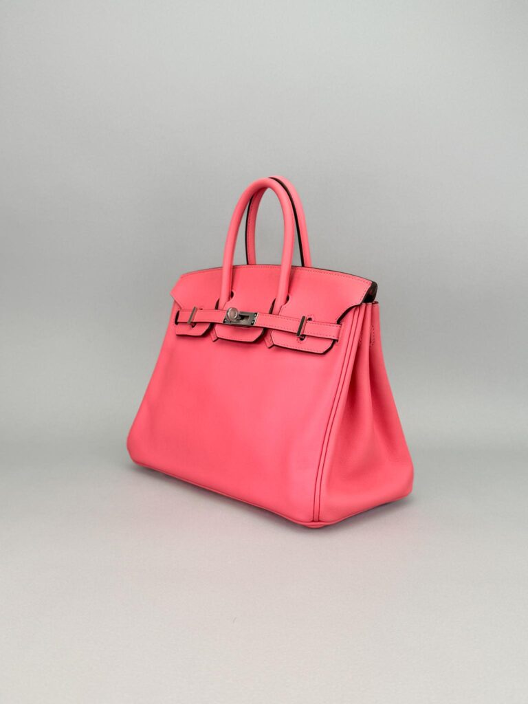 Hermes Birkin 25 Swift Rose Azalee Palladium Hardware Preowned A Stamp