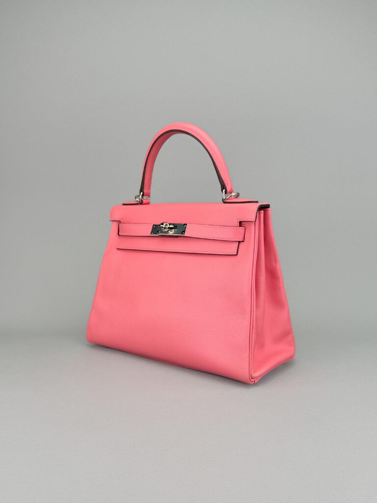 Hermes Kelly 28 Retourne Evercolor Rose D'ete Palladium Hardware Preowned Y Stmp